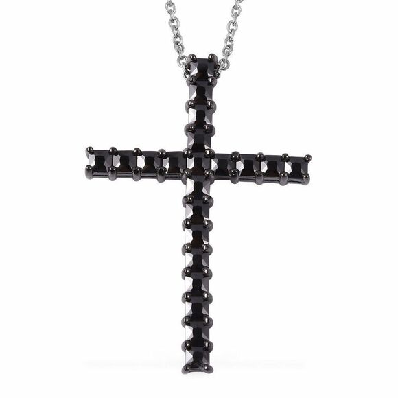 Jewelry - Spinel Cross Pendant Necklace 20 Inch
